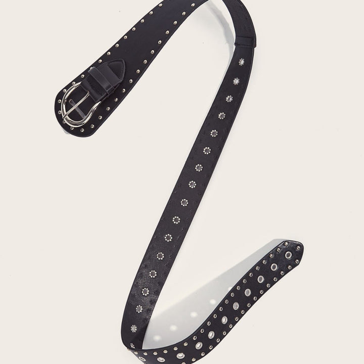 Punk Style Studded Belt Rivet Wide Leather Belt