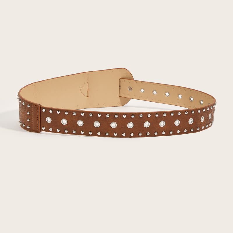 Punk Style Studded Belt Rivet Wide Leather Belt