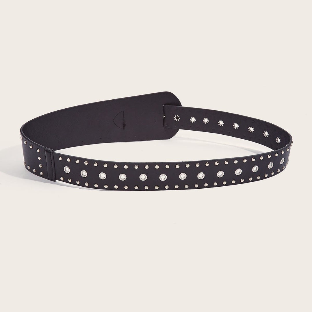 Punk Style Studded Belt Rivet Wide Leather Belt