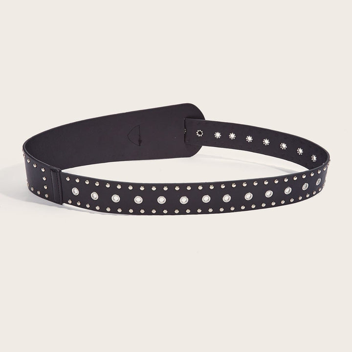 Punk Style Studded Belt Rivet Wide Leather Belt
