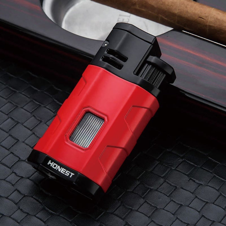Portable Triple Burner Lighter With Cigar Cutter