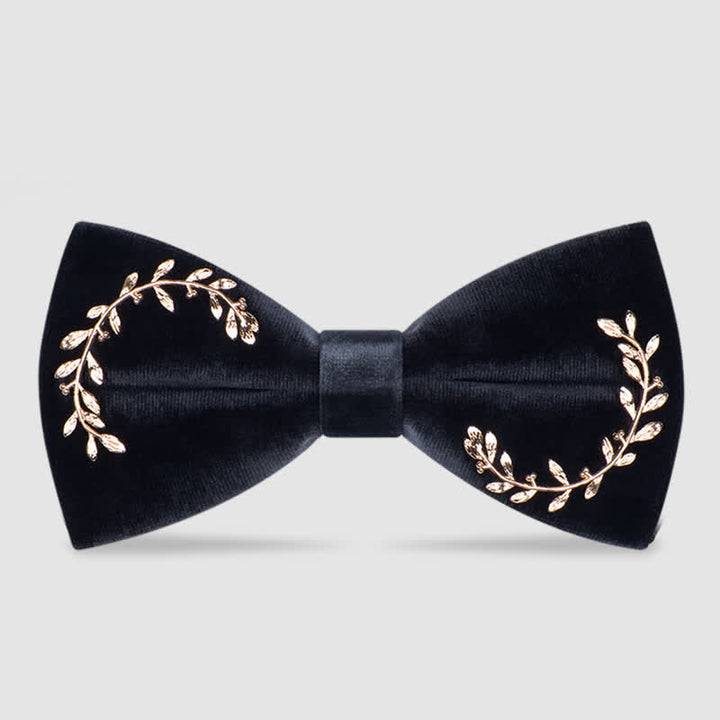 Men's Vine Leaves Velvet Bow Tie