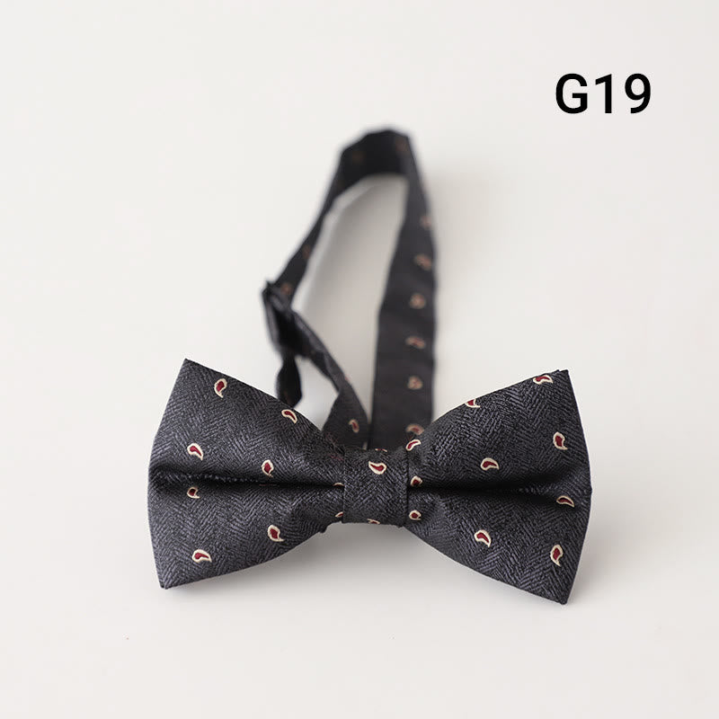 Retro Floral Printed Pre-tied Adjustable Strap Bow Tie