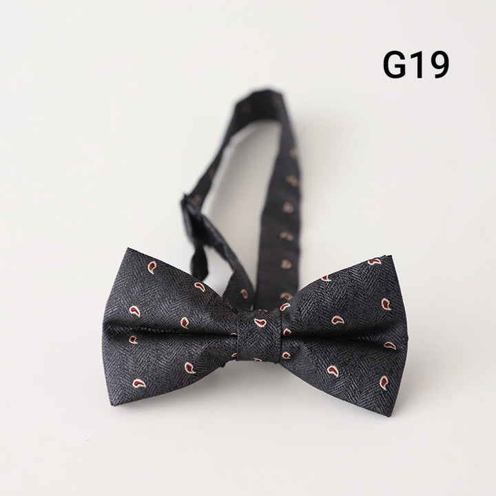 Retro Floral Printed Pre-tied Adjustable Strap Bow Tie