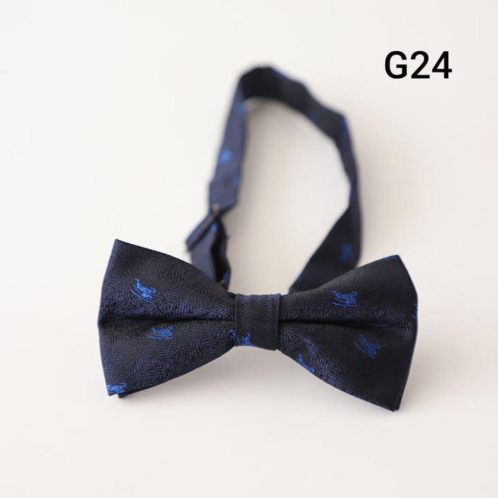 Retro Floral Printed Pre-tied Adjustable Strap Bow Tie