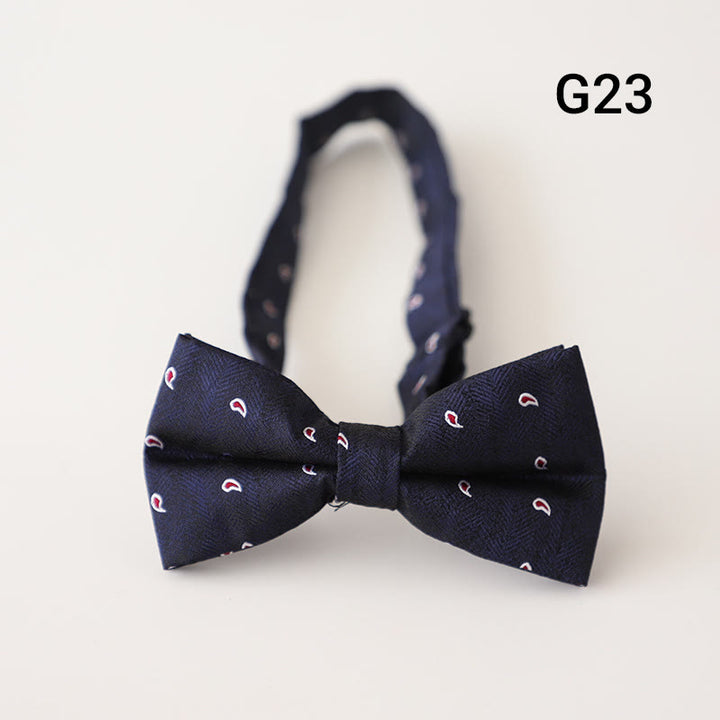 Retro Floral Printed Pre-tied Adjustable Strap Bow Tie