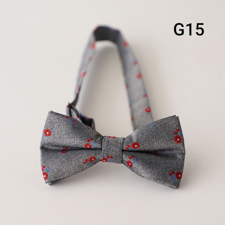 Retro Floral Printed Pre-tied Adjustable Strap Bow Tie
