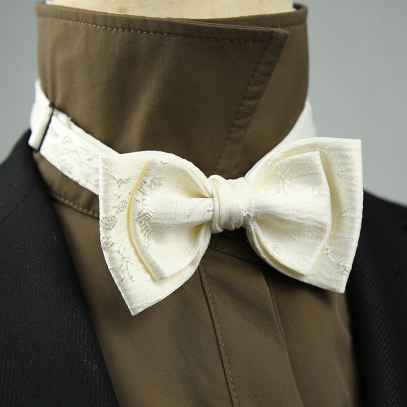 Jacquard Double Layer Pre-tied Adjustable Strap Bow Tie