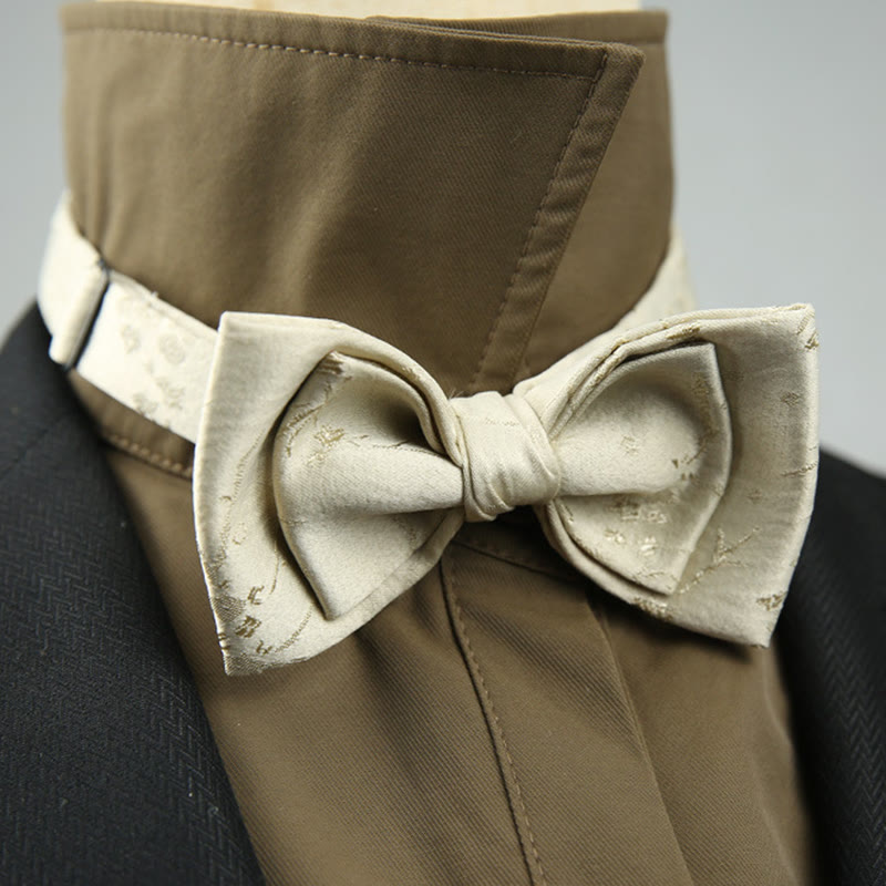 Jacquard Double Layer Pre-tied Adjustable Strap Bow Tie