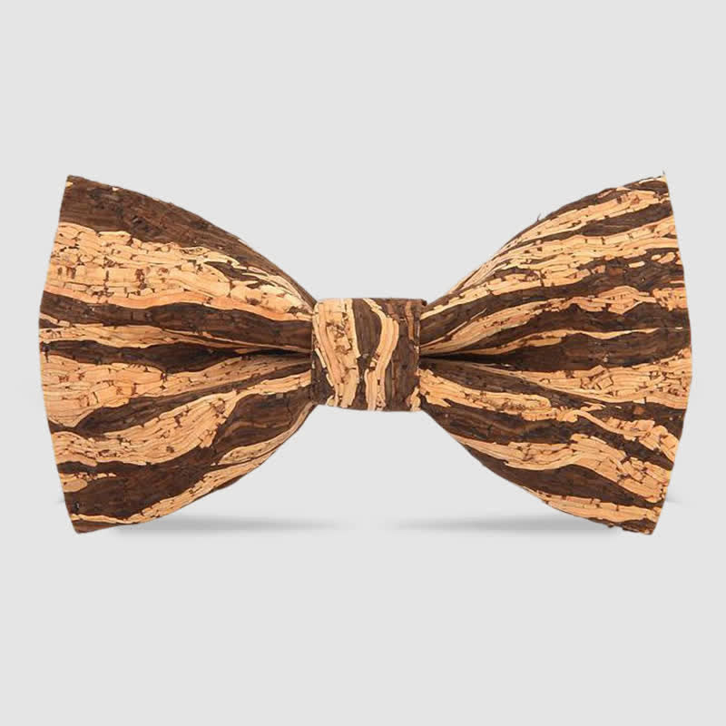 Men's Creative Plain Cork Wooden Bow Tie
