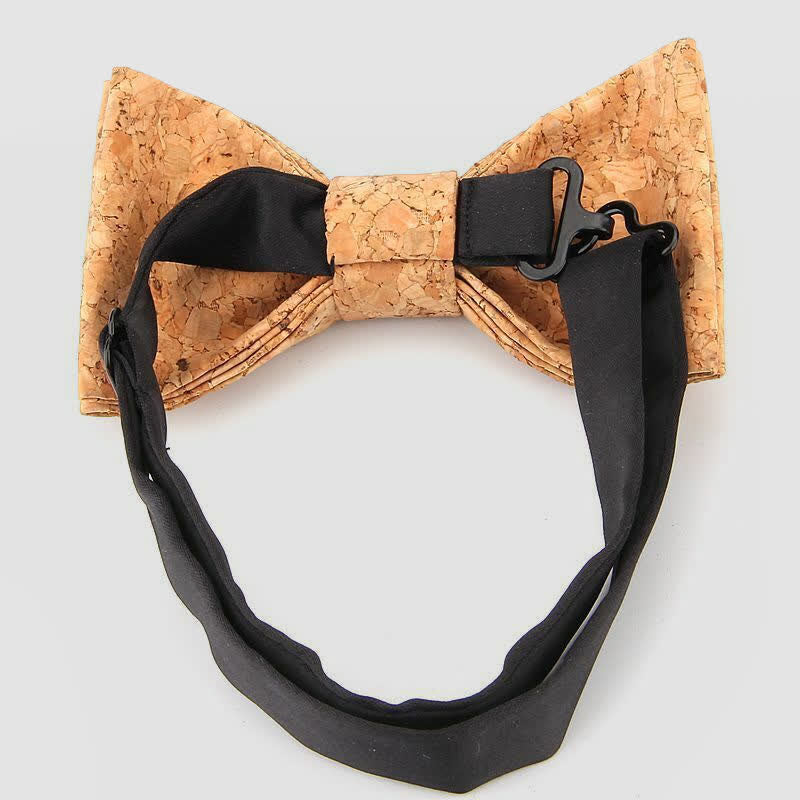 Men's Creative Plain Cork Wooden Bow Tie