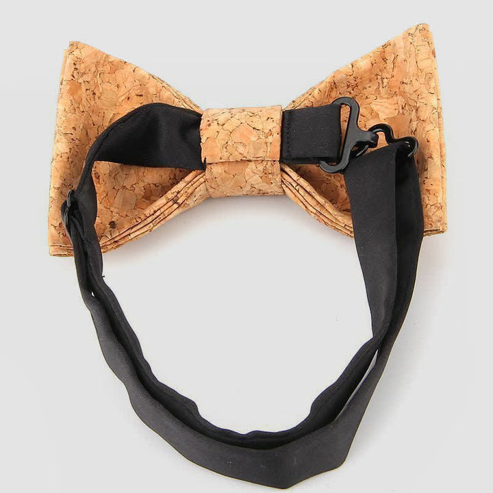 Men's Creative Plain Cork Wooden Bow Tie