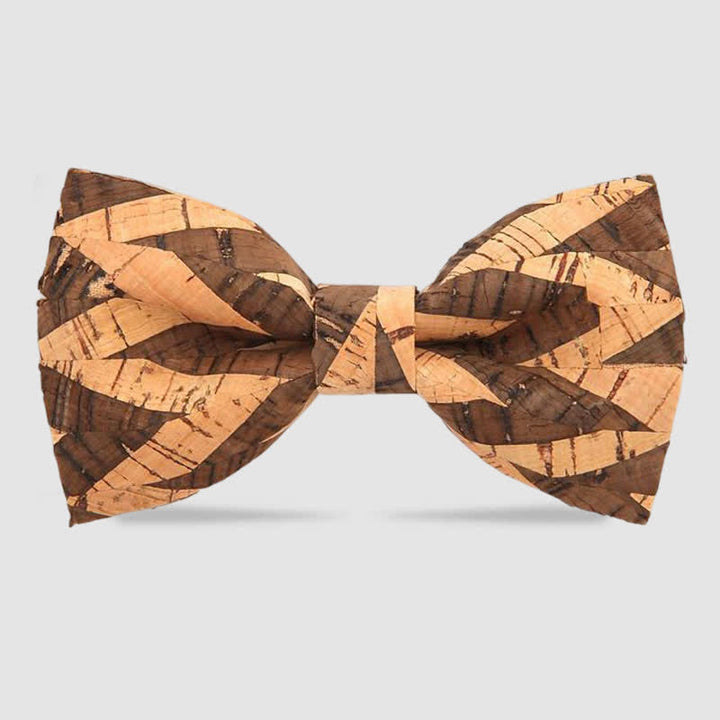 Men's Creative Plain Cork Wooden Bow Tie