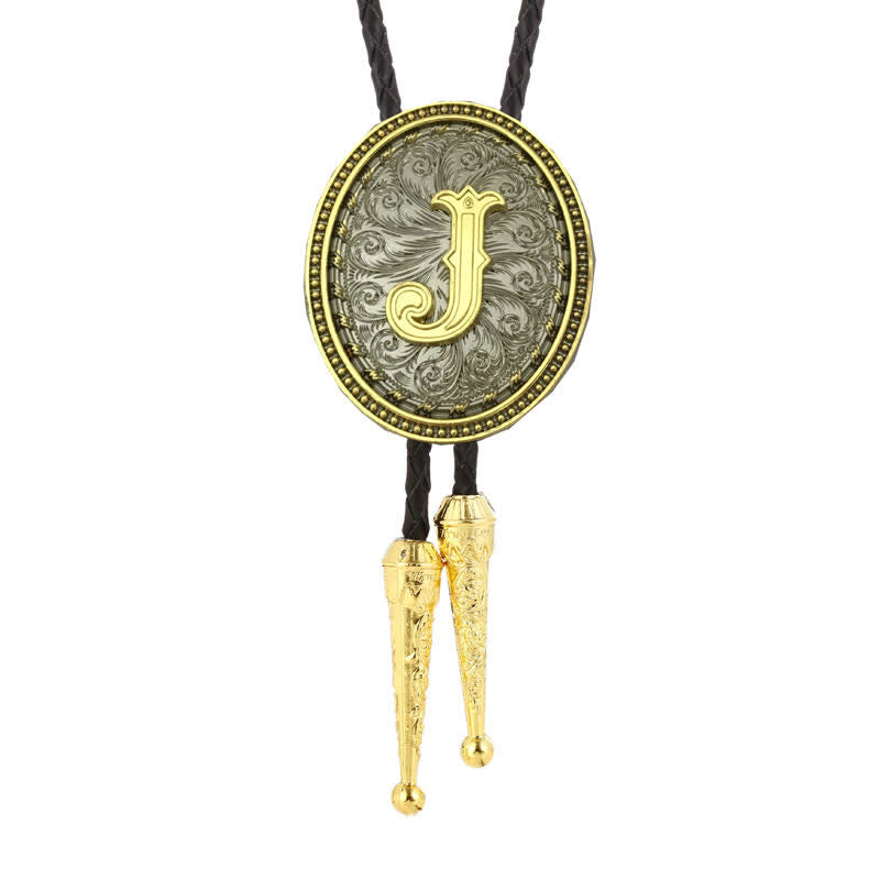Western Cowboy Shirt Accessory Alphabet A To Z Bolo Tie - J - image 13
