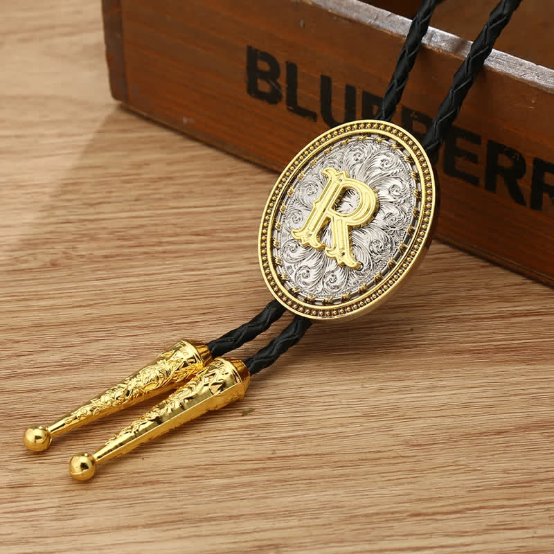Western Cowboy Shirt Accessory Alphabet A To Z Bolo Tie - R - image 21