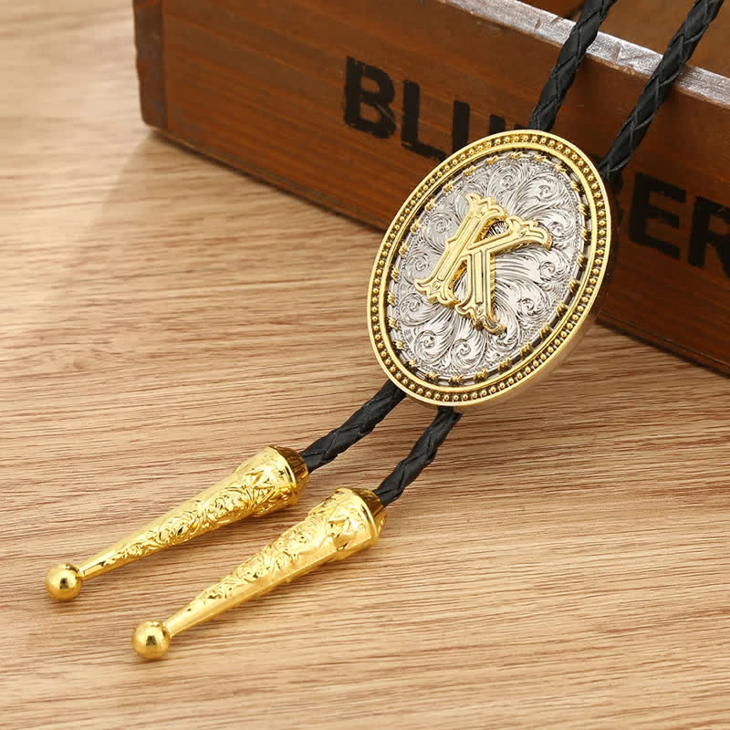Western Cowboy Shirt Accessory Alphabet A To Z Bolo Tie - K - image 14