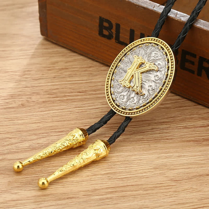 Western Cowboy Shirt Accessory Alphabet A To Z Bolo Tie - K - image 14