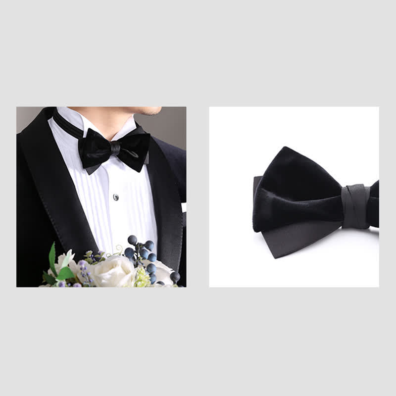 Men's Velvet Double Layers Bow Tie