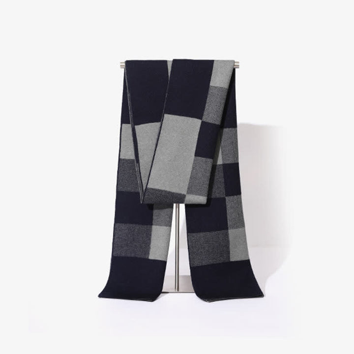 Men's Luxury Woven Check Cashmere Scarf