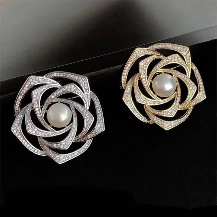 Women's Purity Camellia Pearl Brooch