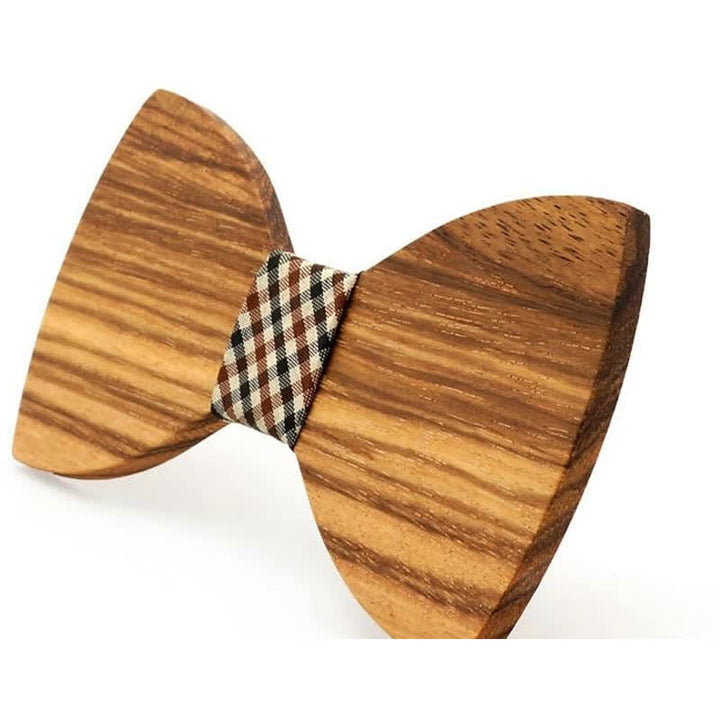 Men's Natural Wood Grain Wooden Bow Tie