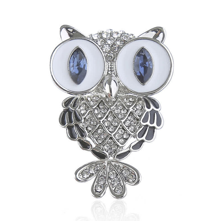 Women's Mystical Blue Eyes Owl Brooch