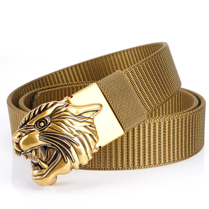 Men's Roaring Tiger Head Nylon Belt