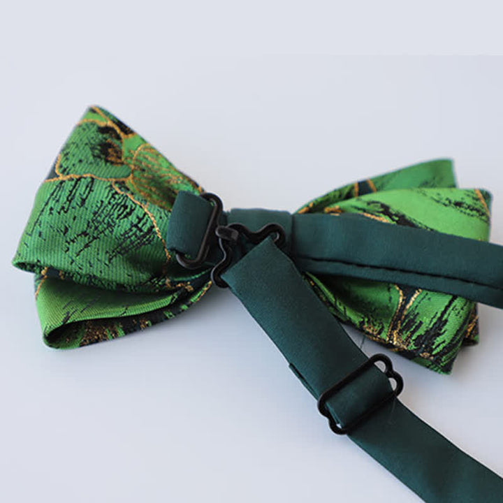 Men's Green Series Gold Tone Koi Bow Tie