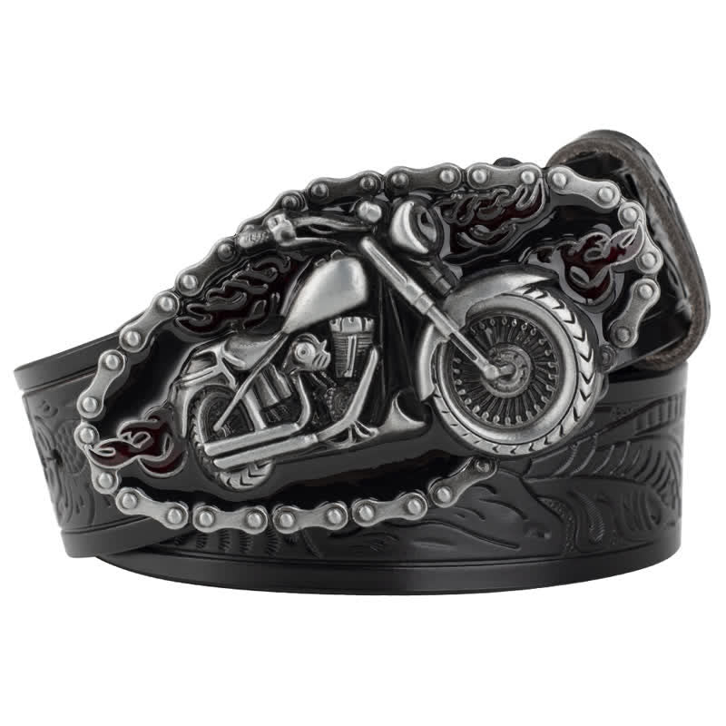 Men's Punk Rock Motorcycle Biker Leather Belt