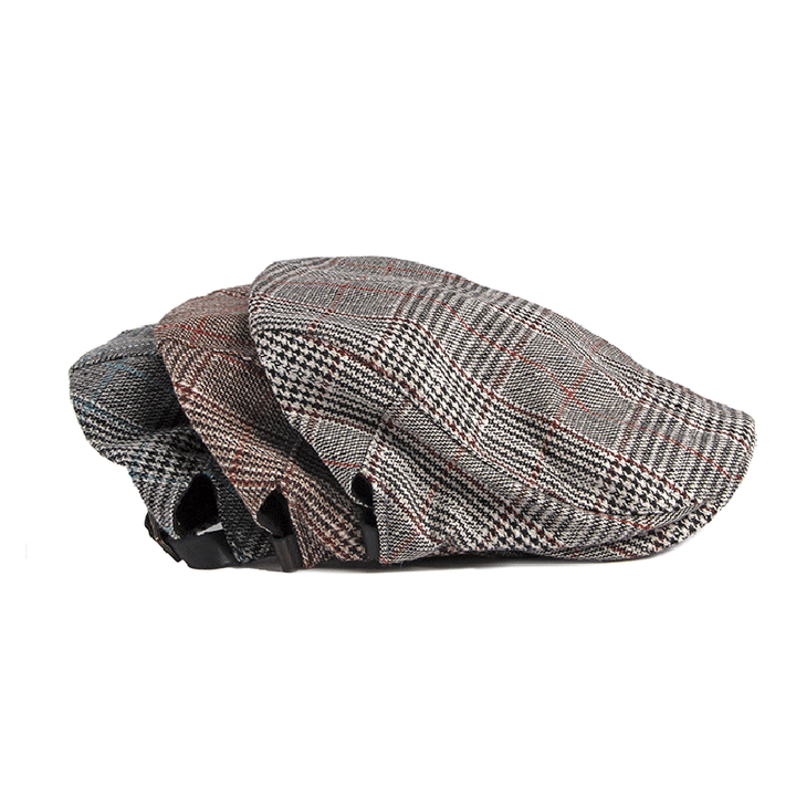 Classic Plaid Beret Cabbie Flat Cap - image 3