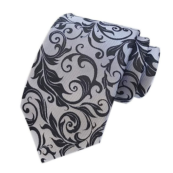 2Pcs Men's Plant Swirl Floral Necktie Set - image 1