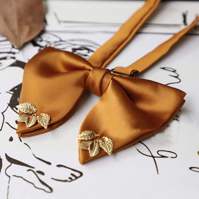 Men's Double-Layers Leaves Oversized Bow Tie