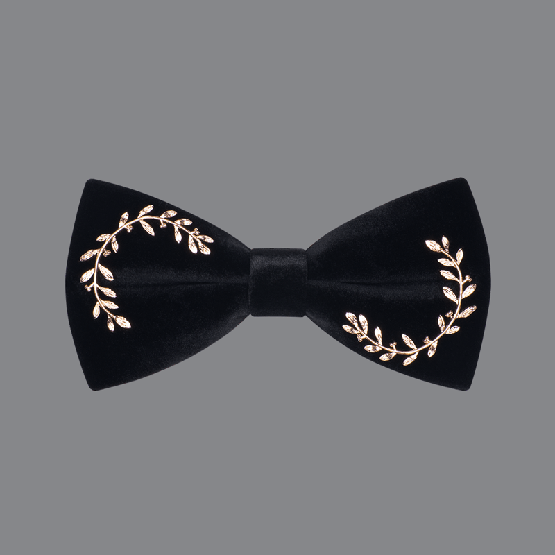 Men's Vine Leaves Velvet Bow Tie