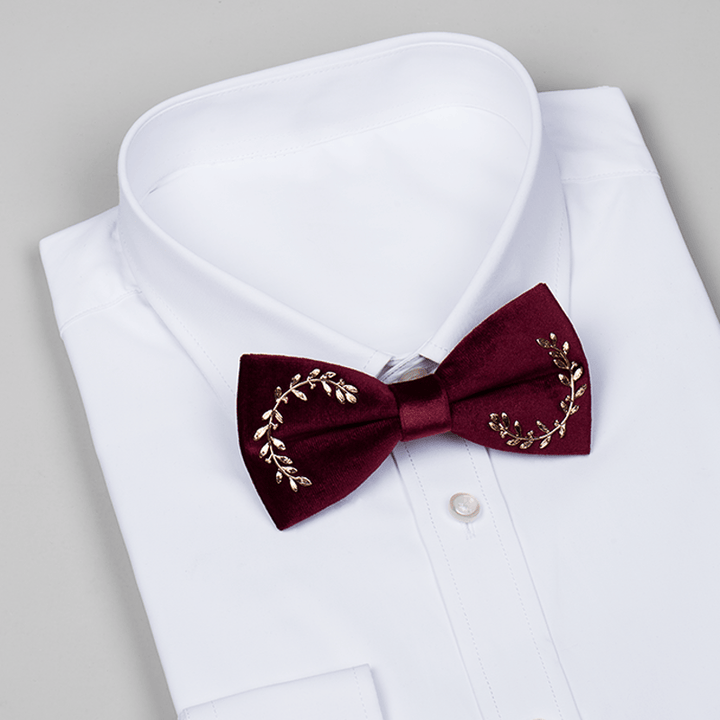 Men's Vine Leaves Velvet Bow Tie