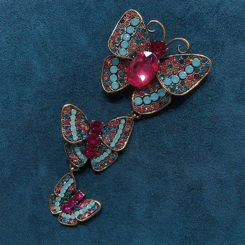 Women's Playful Triple Butterflies Brooch