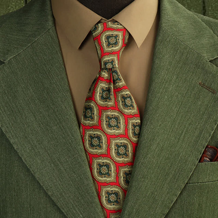 Men's Chili Pepper Red & Green Medallion Necktie