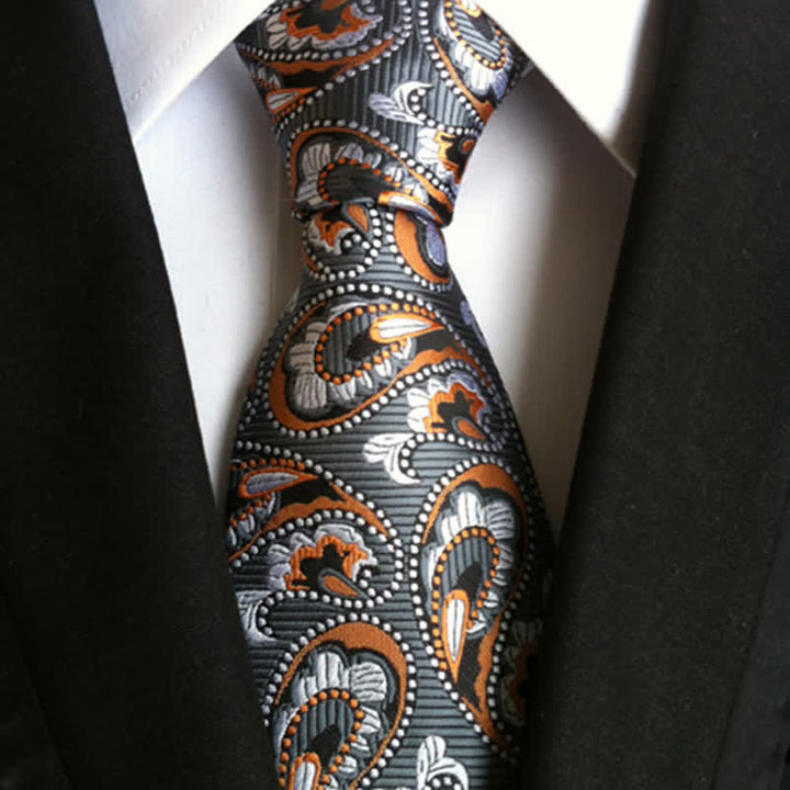 Men's Sea Wave Paisley Necktie - Gray - image 0
