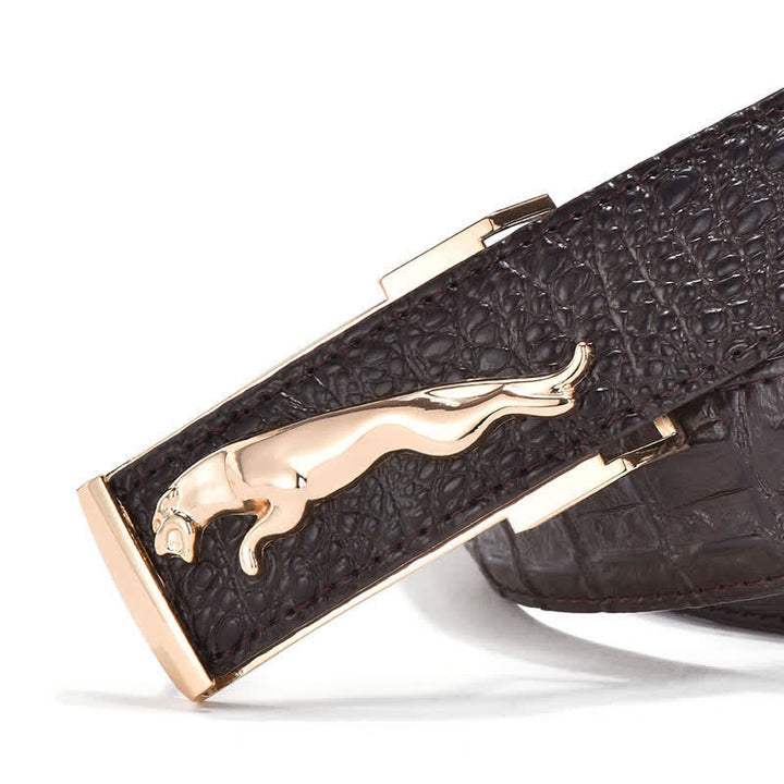 Men's Luxury Business Leopard Buckle Leather Belt