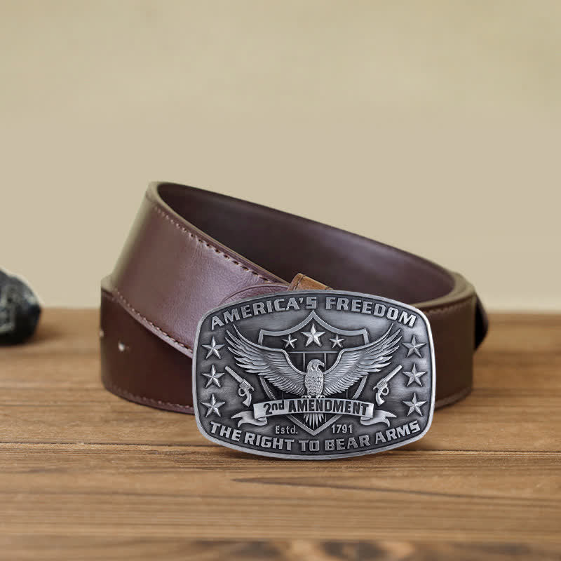 Men's DIY Eagle America's Freedom Buckle Leather Belt