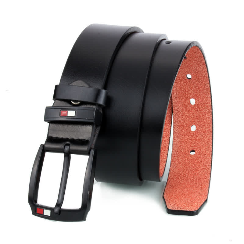 Men's Retro Black Buckle Leather Belt