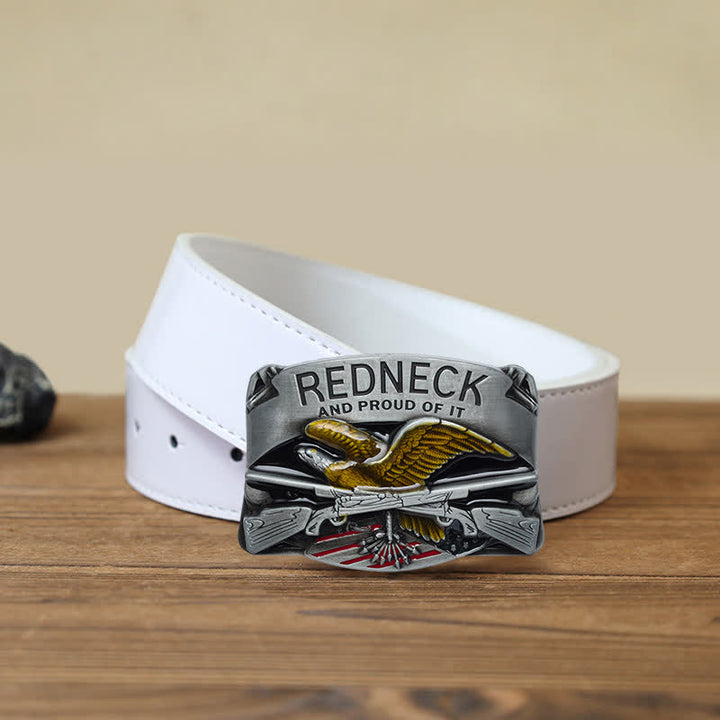 Men's DIY Redneck Enameled Eagle Buckle Leather Belt