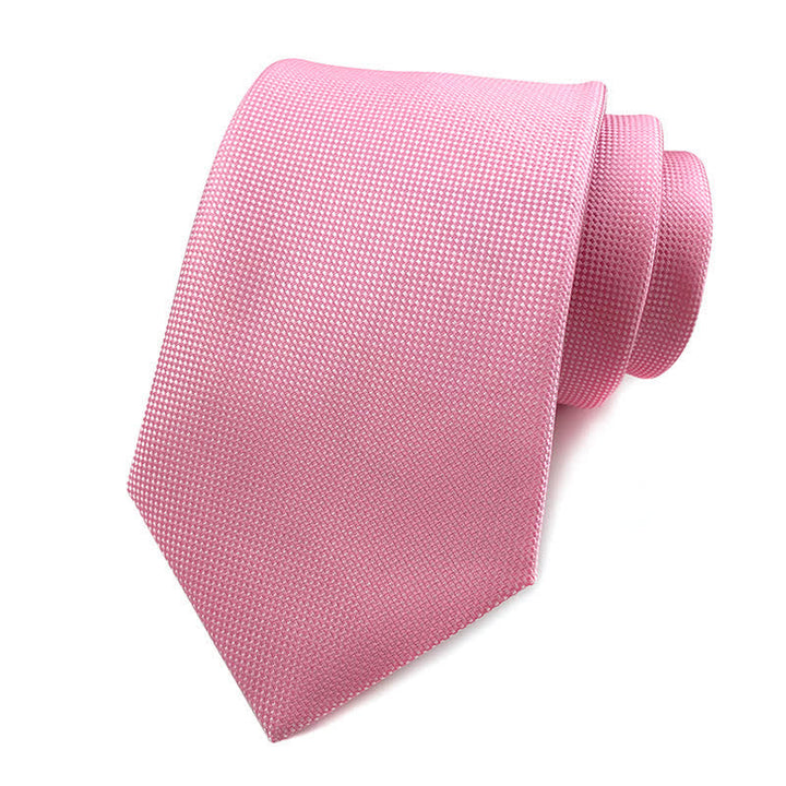 Men's Simple Solid Color Skinny Necktie - Pink - image 6