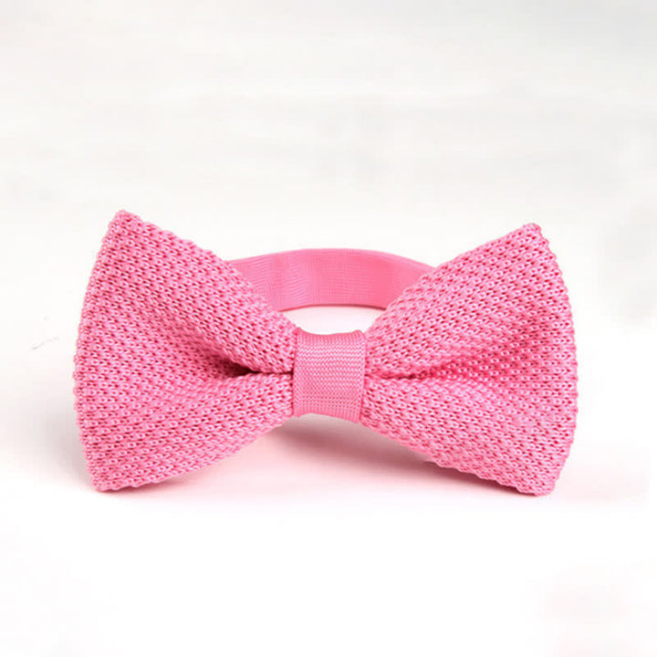 Men's Solid Color Double Layer Knitted Bow Tie