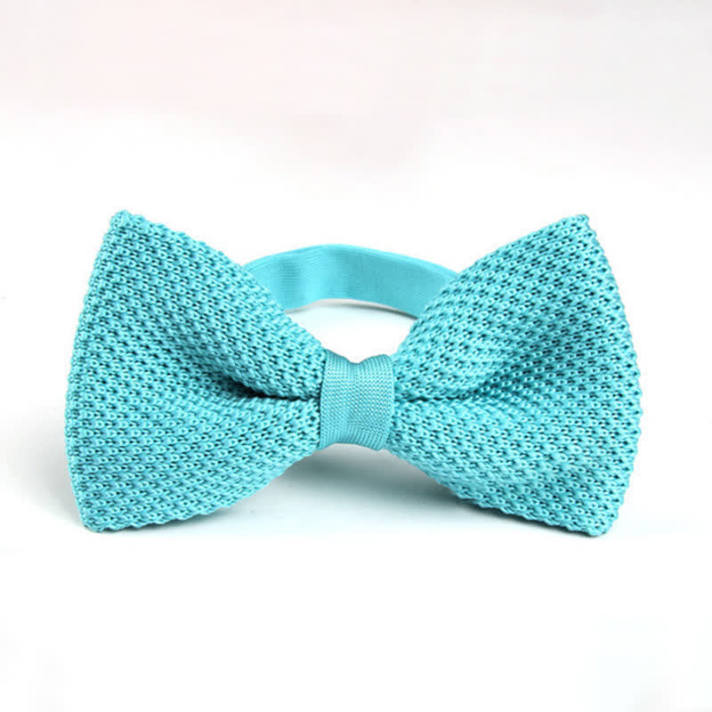 Men's Solid Color Double Layer Knitted Bow Tie