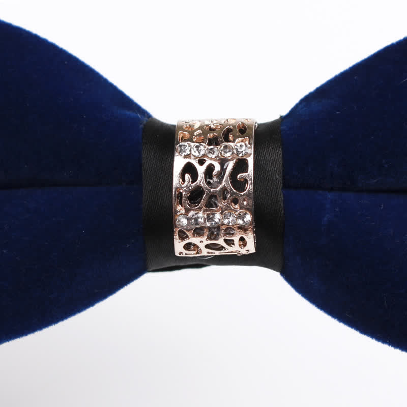 Men's Rhinestone Patchwork Velvet Bow Tie