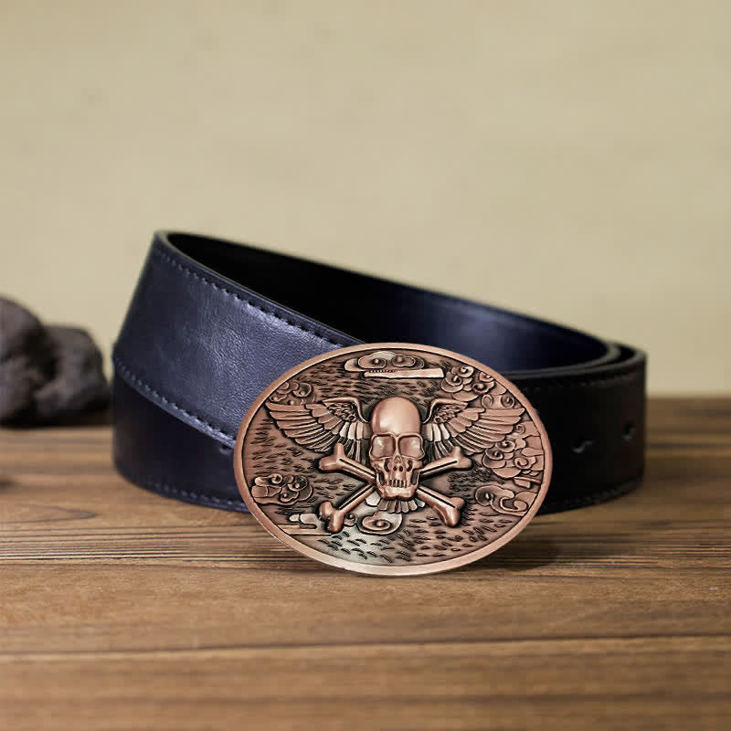 Men's DIY Skull Angel Creative Beer Holder Buckle Leather Belt