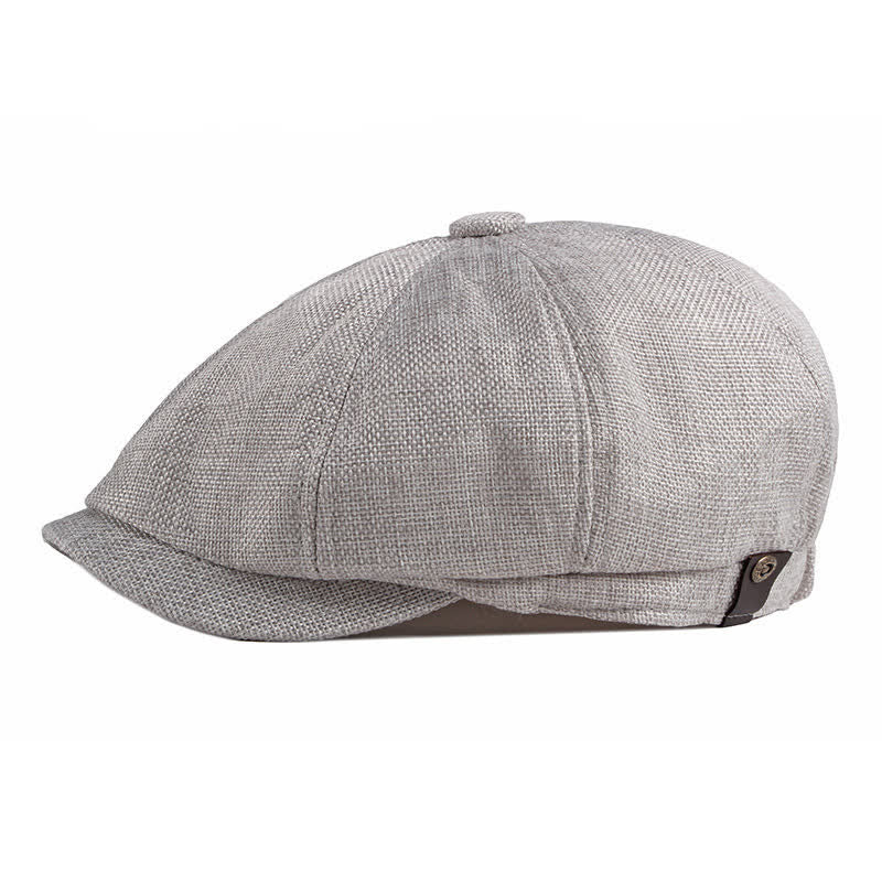 Octagonal Thin Breathable Elastic Band Beret Cap - Light Gray - Adjustable (about 22"-24") - image 6