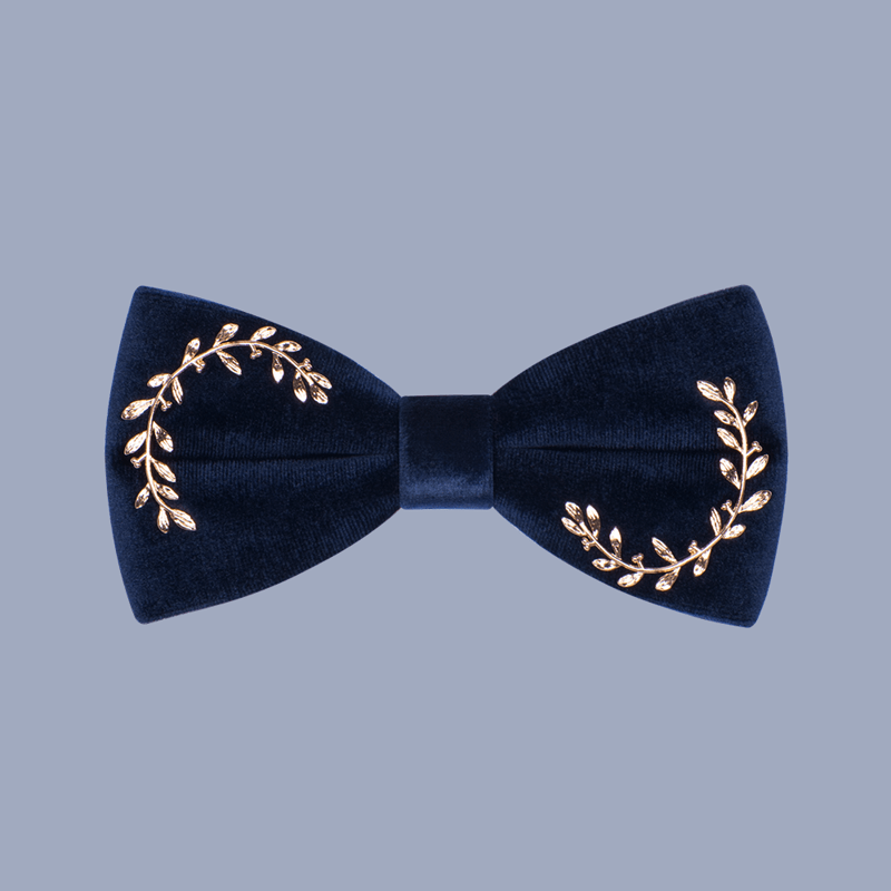 Men's Vine Leaves Velvet Bow Tie