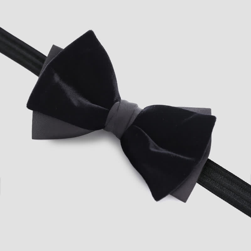 Men's Velvet Double Layers Bow Tie