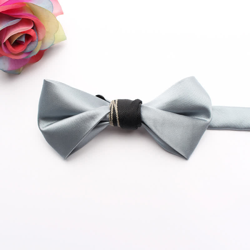 Men's Classic Glossy Solid Colored Bow Tie